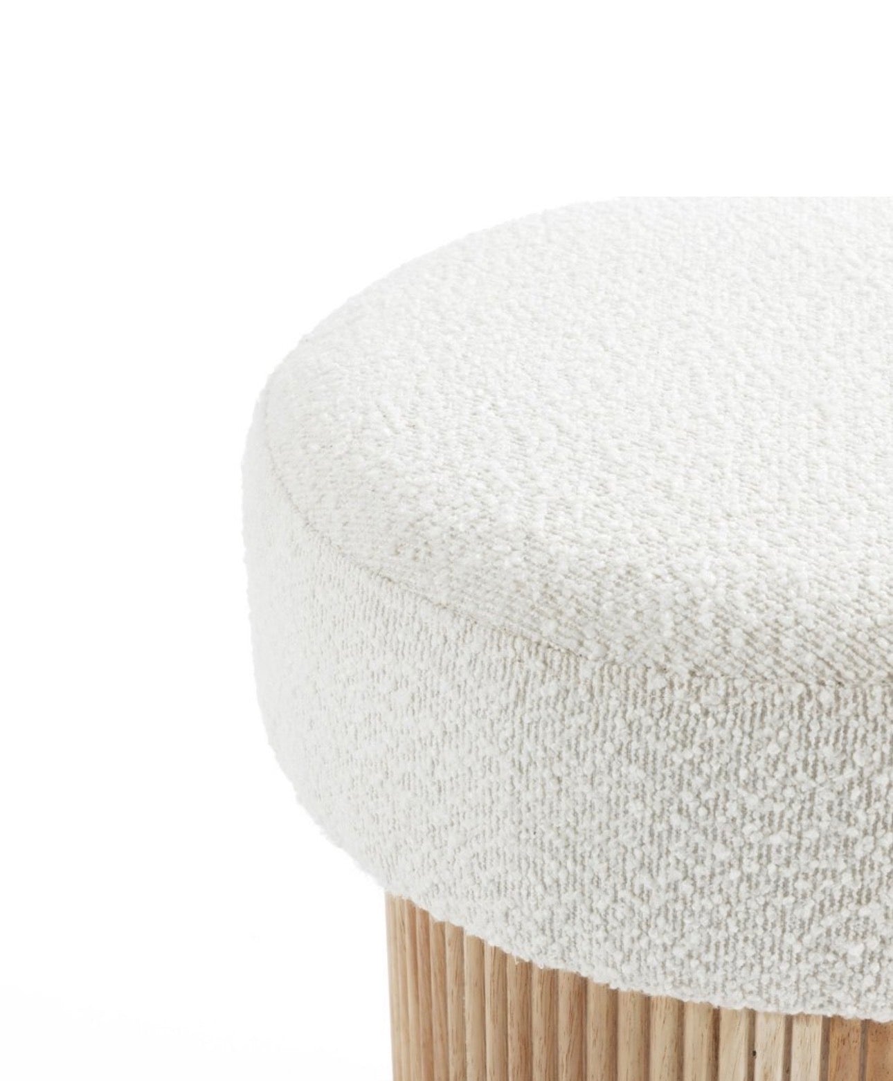 Bouclé Storage Ottoman Table