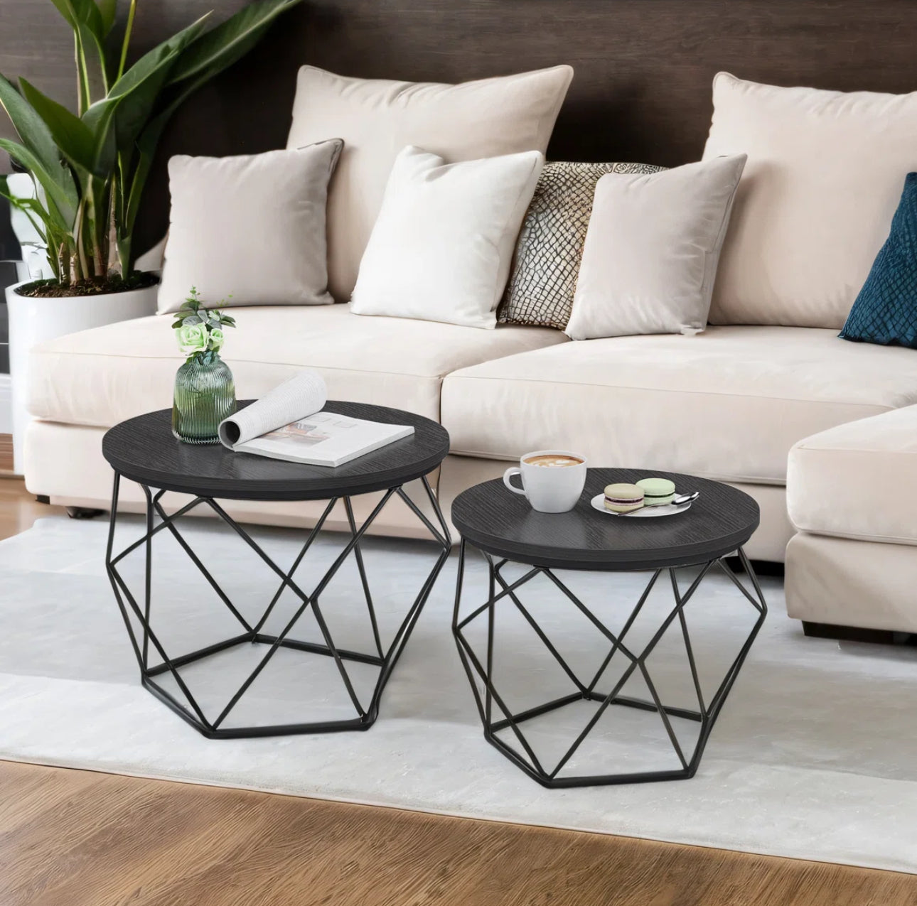 The “Geo Noir” Nesting Table Set