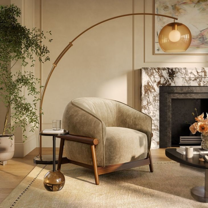 Emerald Haven Barrel Accent Chair