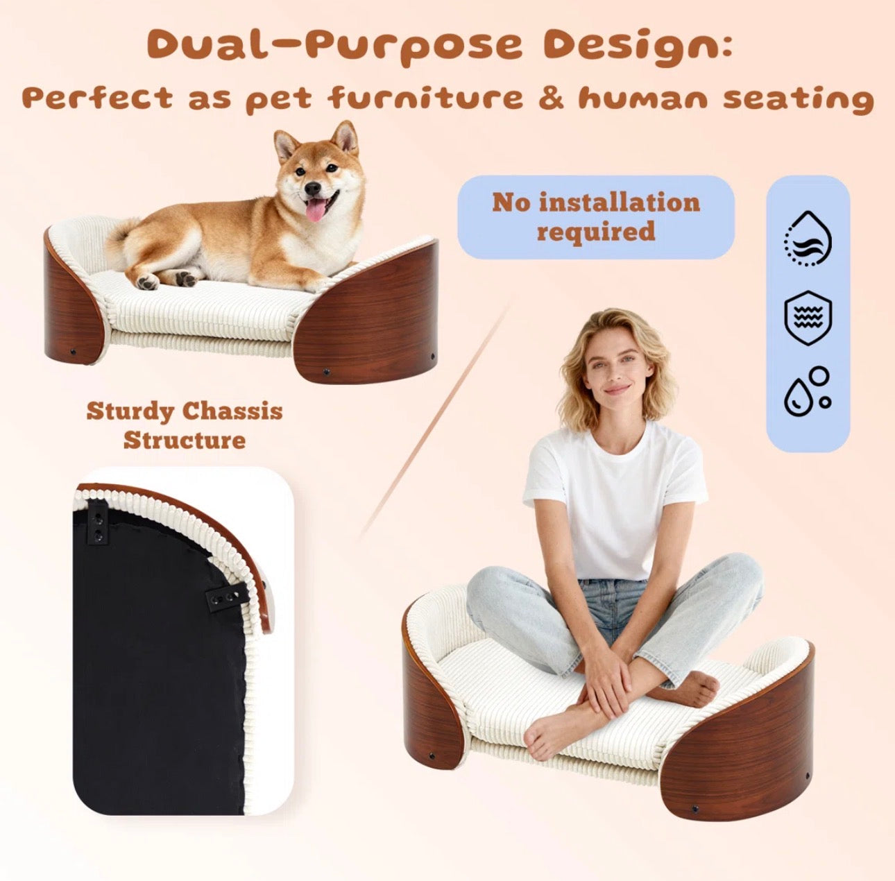 CozyPaw Luxe Pet Sofa