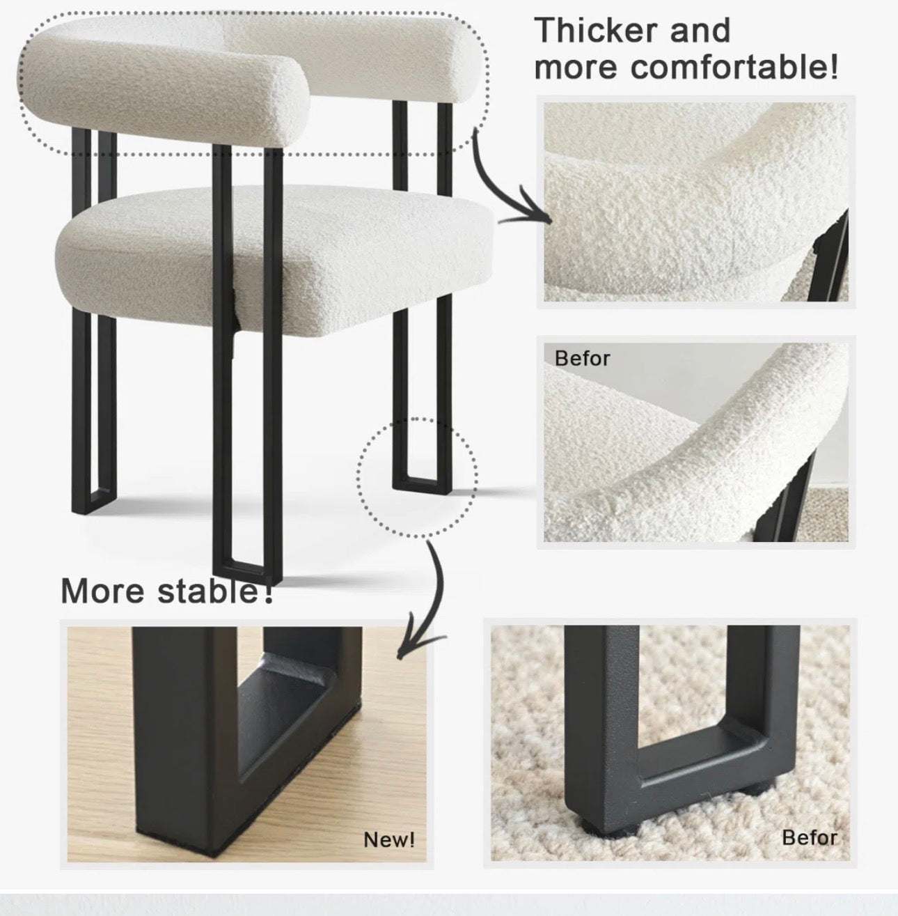 Monroe 5-Piece Modern Round Dining Set