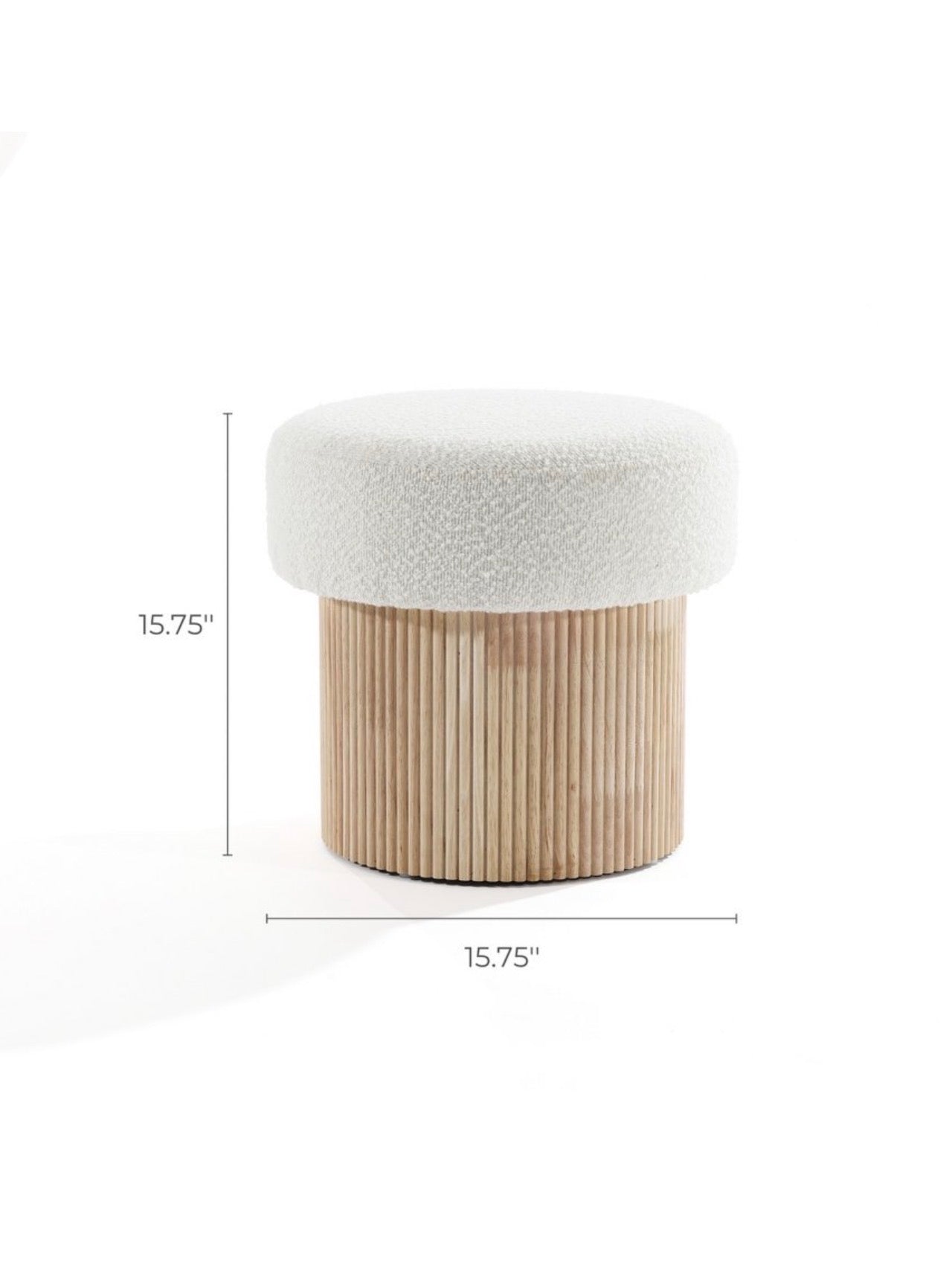 Bouclé Storage Ottoman Table
