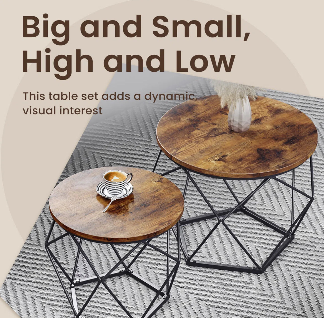 The “Geo Noir” Nesting Table Set