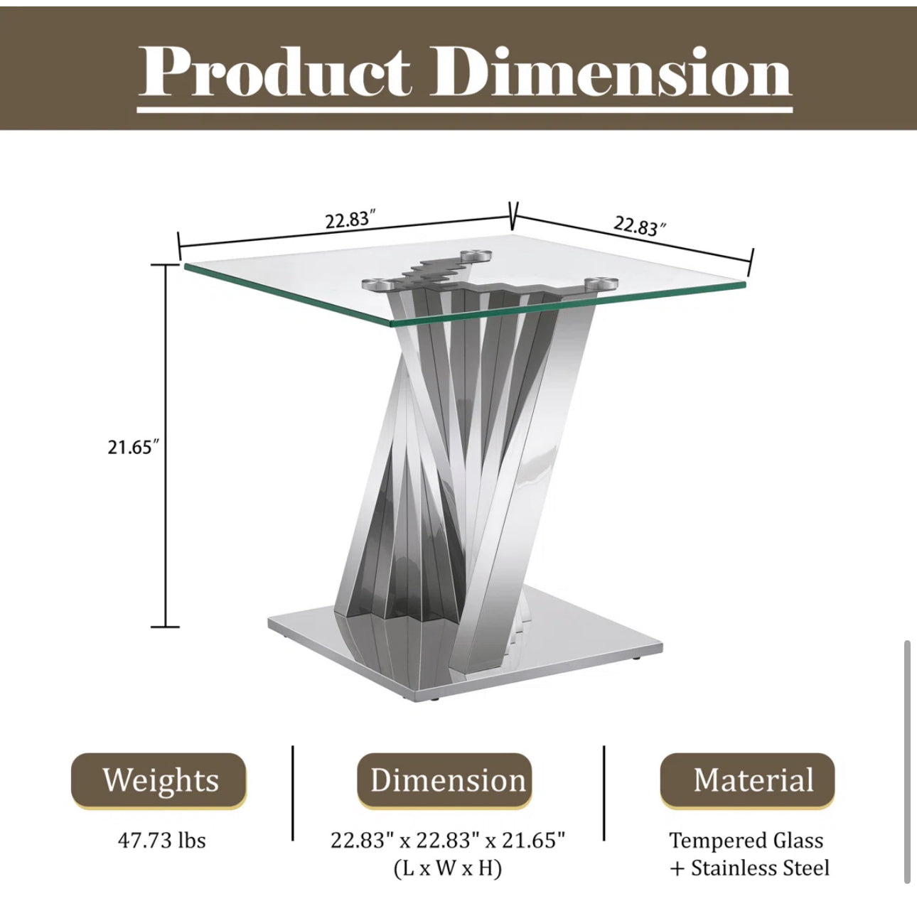Twist of Luxe Glass End Table