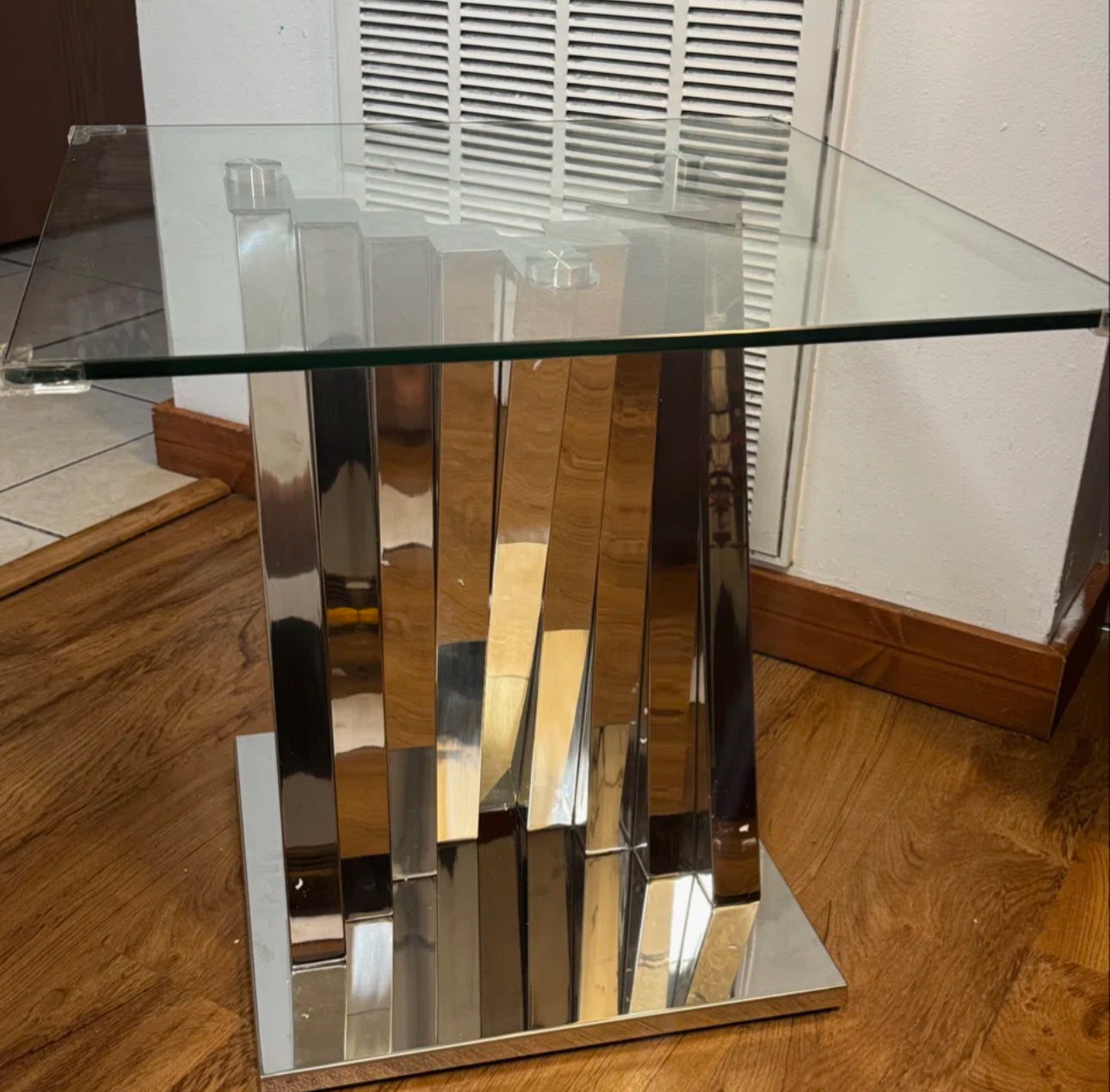 Twist of Luxe Glass End Table