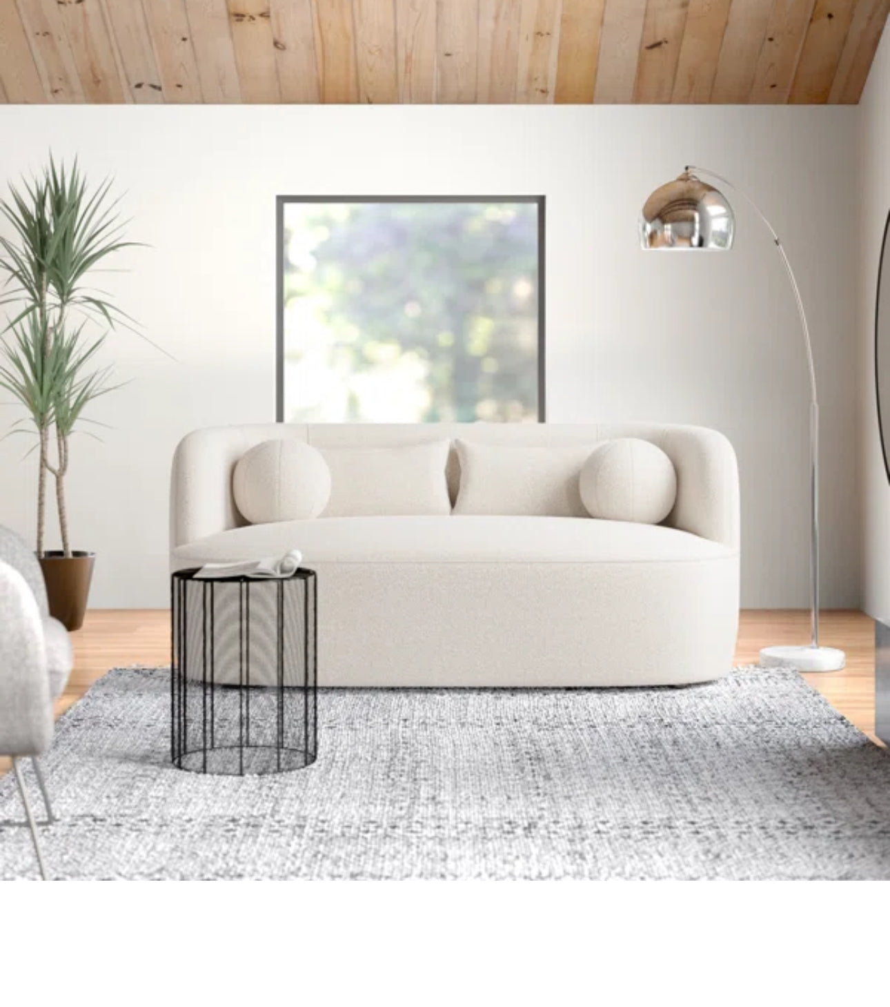 Modern Cream Bouclé Sofa