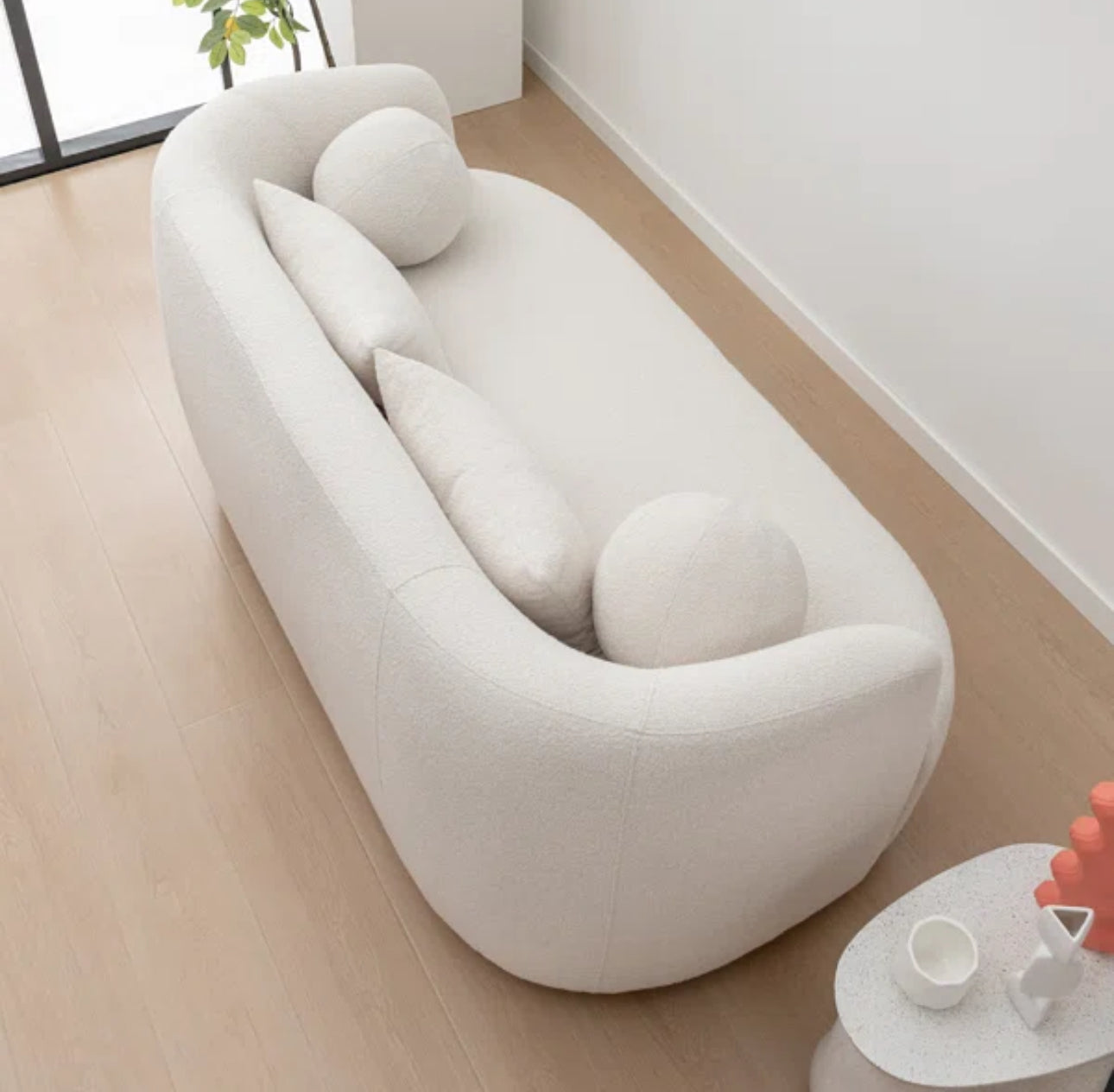 Modern Cream Bouclé Sofa