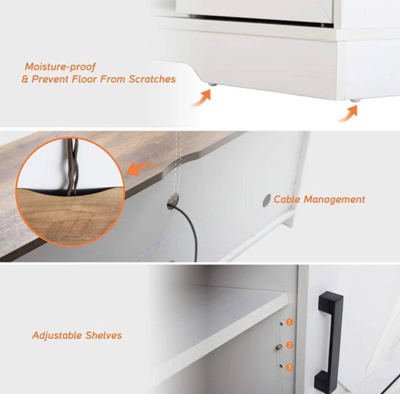 Rustic Farmhouse Sliding Barn Door TV Stand