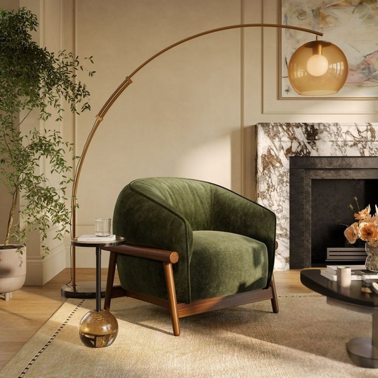 Emerald Haven Barrel Accent Chair